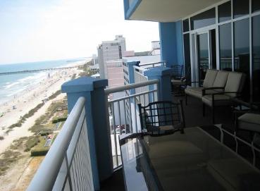 Stay with www.JeffsCondos and Dine Directly OCEAN FRONT - Only condo in entire building with Dining table on Balcony - Ocean Blue Resort Direct Ocean Front Balcony from www.JeffsCondos.com