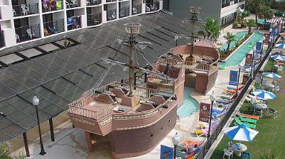 The Breakers Resort water park includes a Pirate Ship with water falls and Kiddie pool